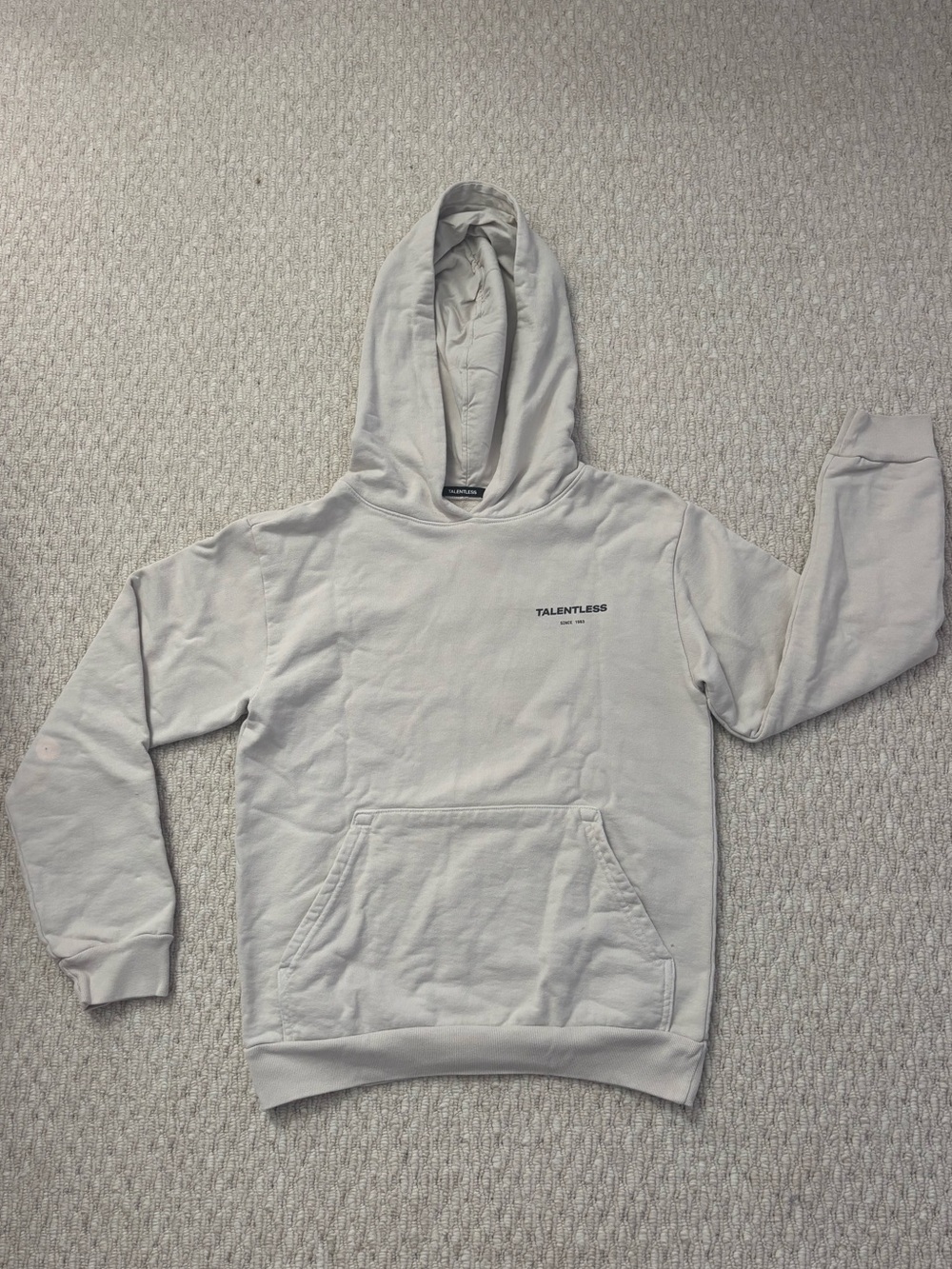 TALENTLESS Hoodie in Bone Light Cream